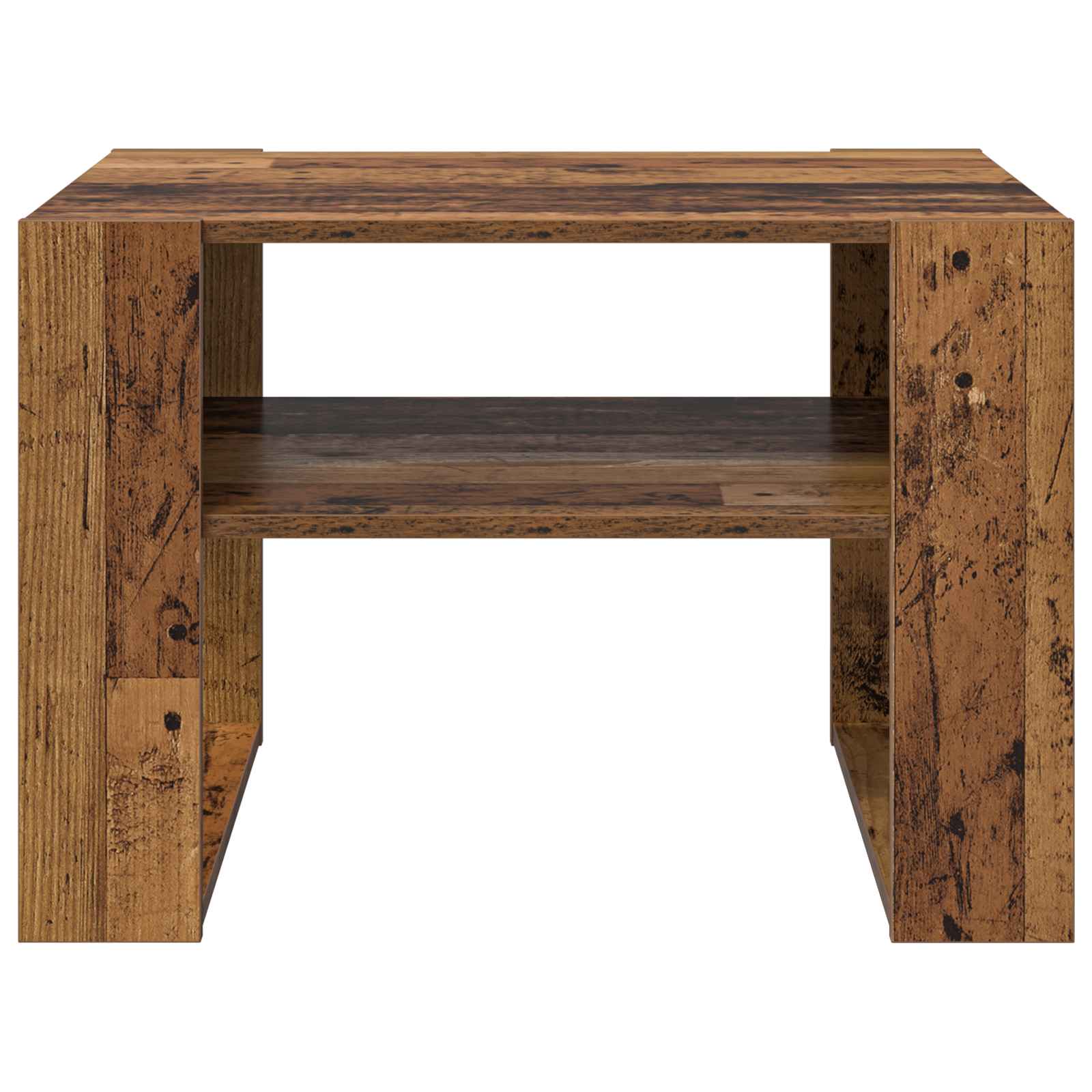 Salontafel met opslag Oudhout 66 x 53 x 45 cm Bewerkt hout