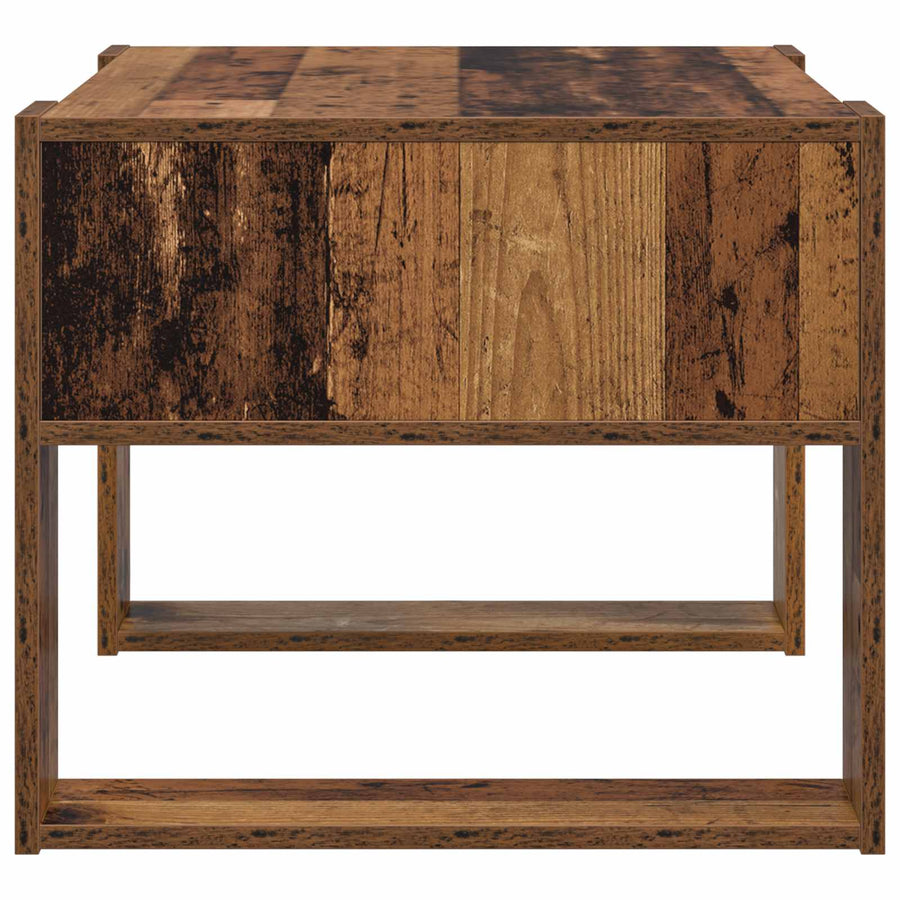 Salontafel met opslag Oudhout 66 x 53 x 45 cm Bewerkt hout
