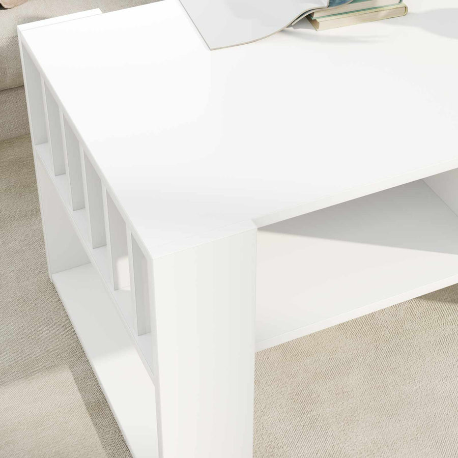 Salontafel Wit 92 x 49,5 x 45 cm Bewerkt hout