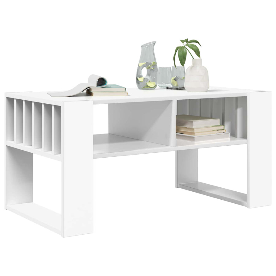 Salontafel Wit 92 x 49,5 x 45 cm Bewerkt hout