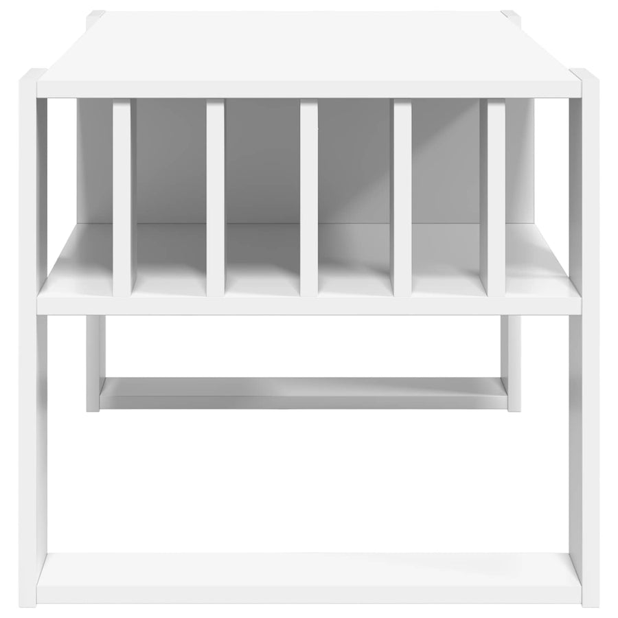Salontafel Wit 92 x 49,5 x 45 cm Bewerkt hout