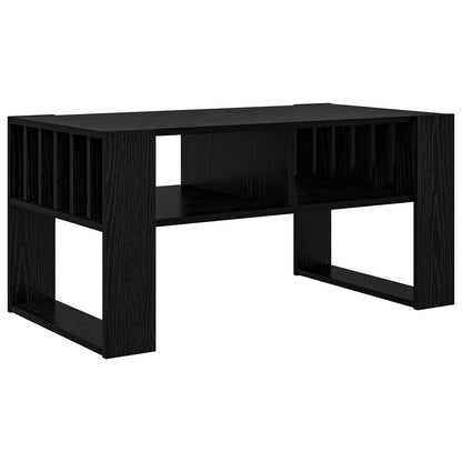Salontafel Zwart Eiken 92 x 49,5 x 45 cm Bewerkt hout