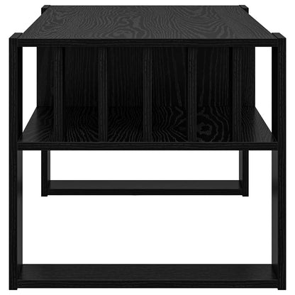 Salontafel Zwart Eiken 92 x 49,5 x 45 cm Bewerkt hout