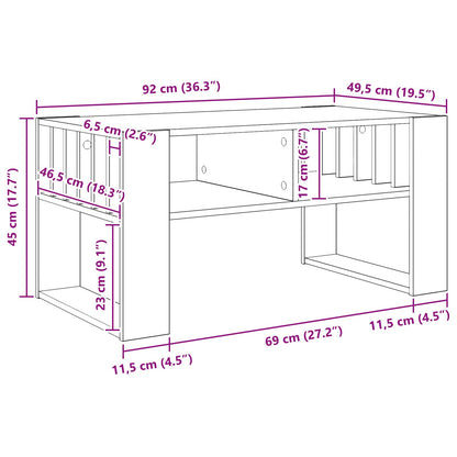 Salontafel Sonoma Eiken 92 x 49,5 x 45 cm Bewerkt hout