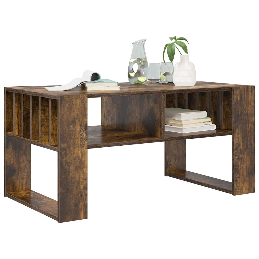 Salontafel Gerookt eiken 92 x 49,5 x 45 cm Bewerkt hout