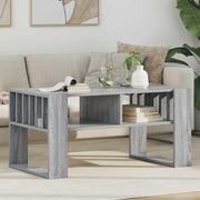Salontafel grijs bewerkt hout 92x49,5x45 cm