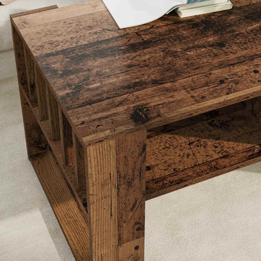 Salontafel Oudhout 92 x 49,5 x 45 cm Bewerkt hout