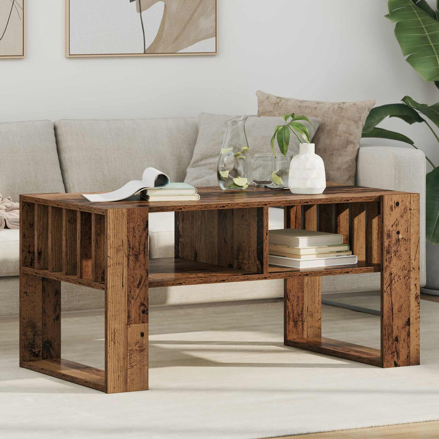 Salontafel Oudhout 92 x 49,5 x 45 cm Bewerkt hout