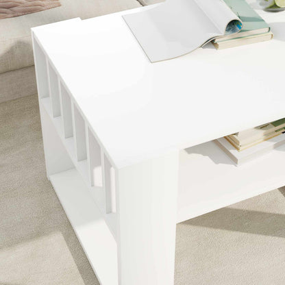 Salontafel Wit 66 x 49,5 x 45 cm Bewerkt hout