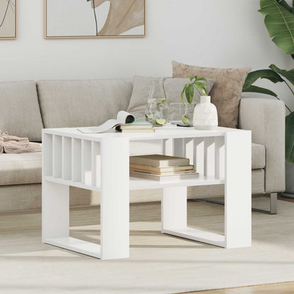 Salontafel Wit 66 x 49,5 x 45 cm Bewerkt hout