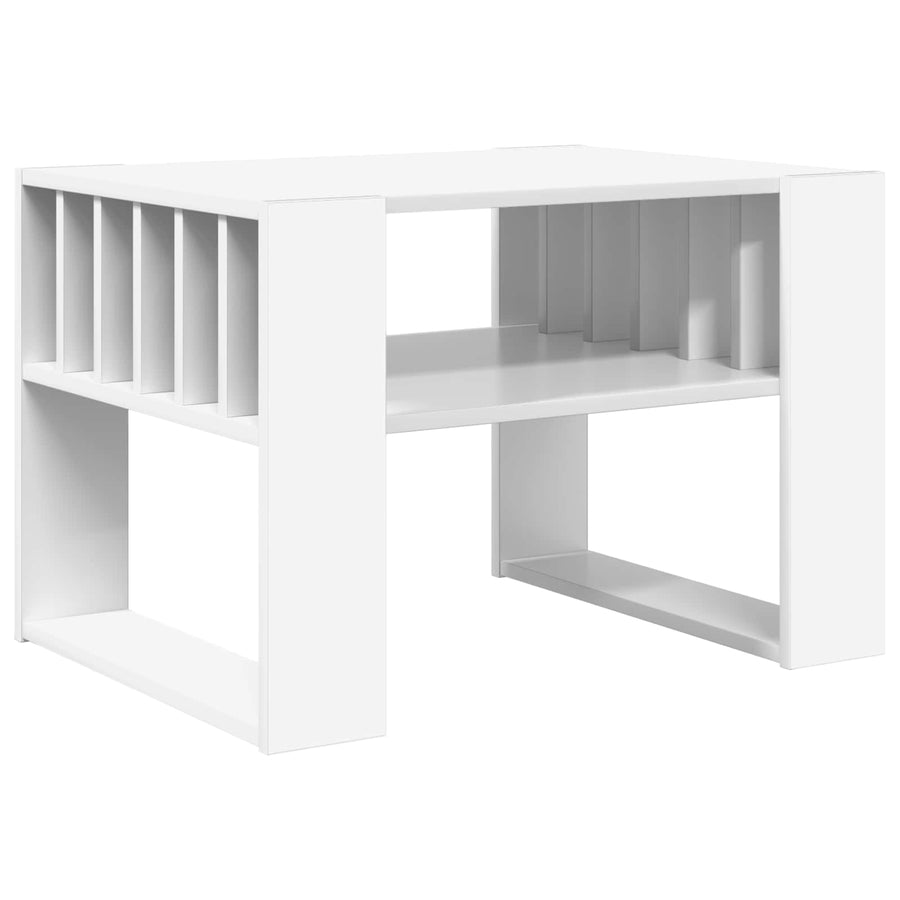 Salontafel Wit 66 x 49,5 x 45 cm Bewerkt hout
