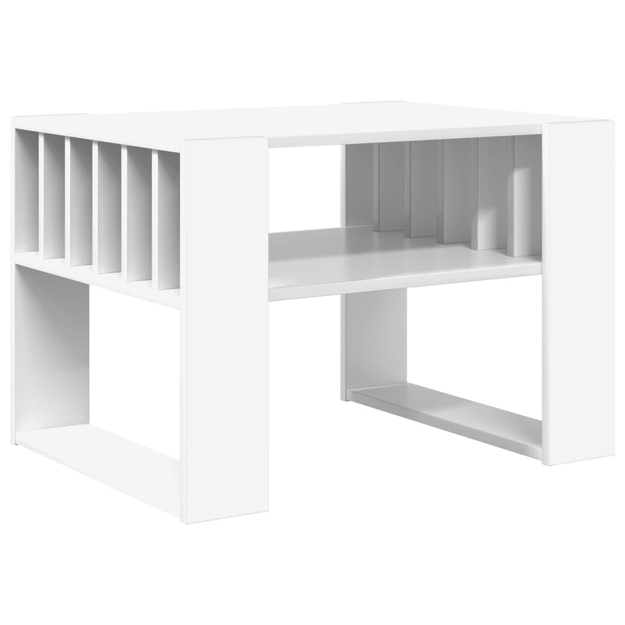 Salontafel Wit 66 x 49,5 x 45 cm Bewerkt hout