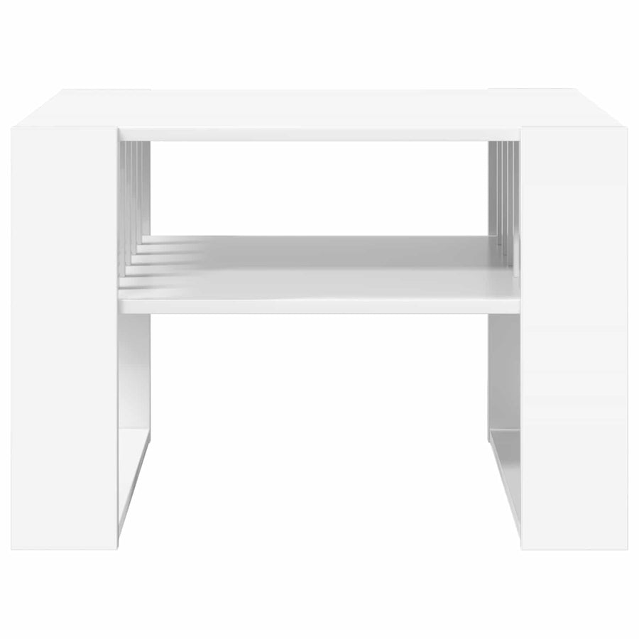 Salontafel Wit 66 x 49,5 x 45 cm Bewerkt hout