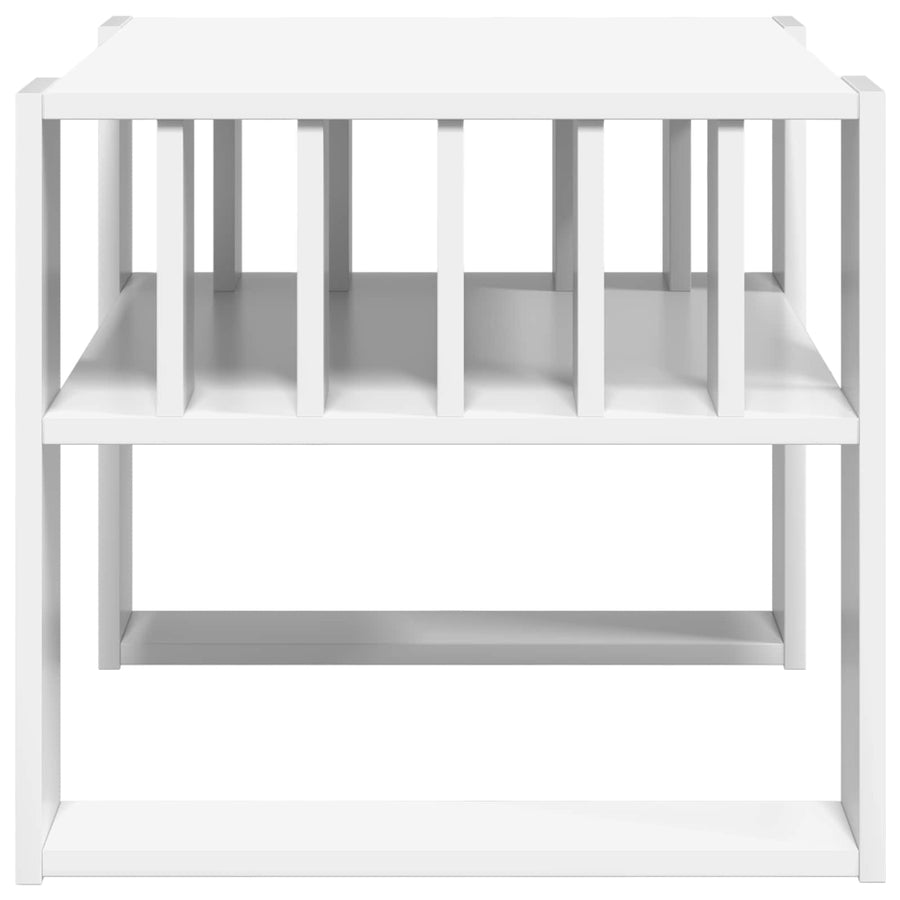Salontafel Wit 66 x 49,5 x 45 cm Bewerkt hout