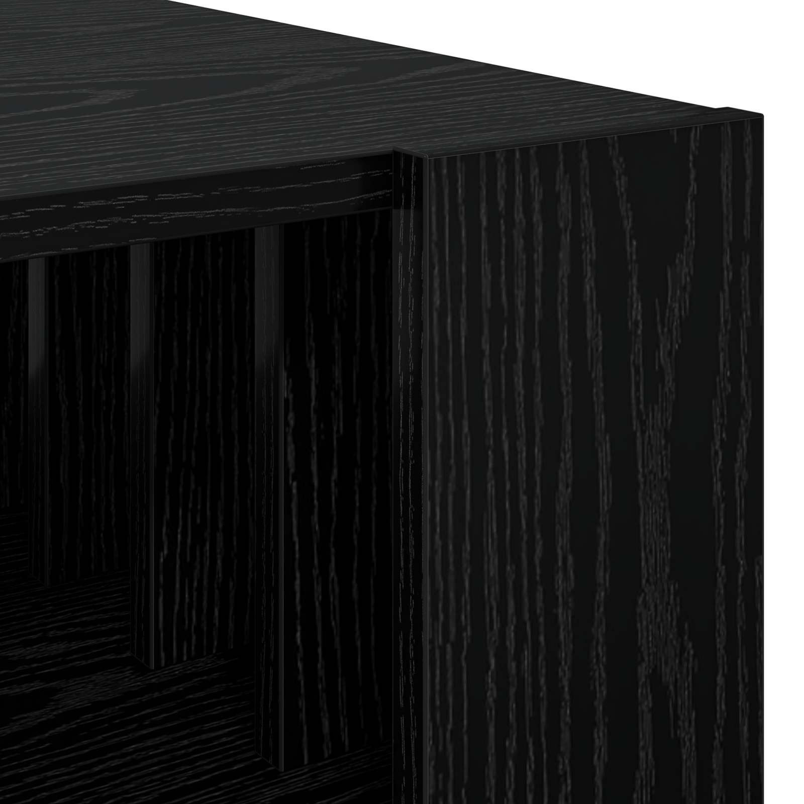Salontafel Zwart Eiken 66 x 49,5 x 45 cm Bewerkt hout