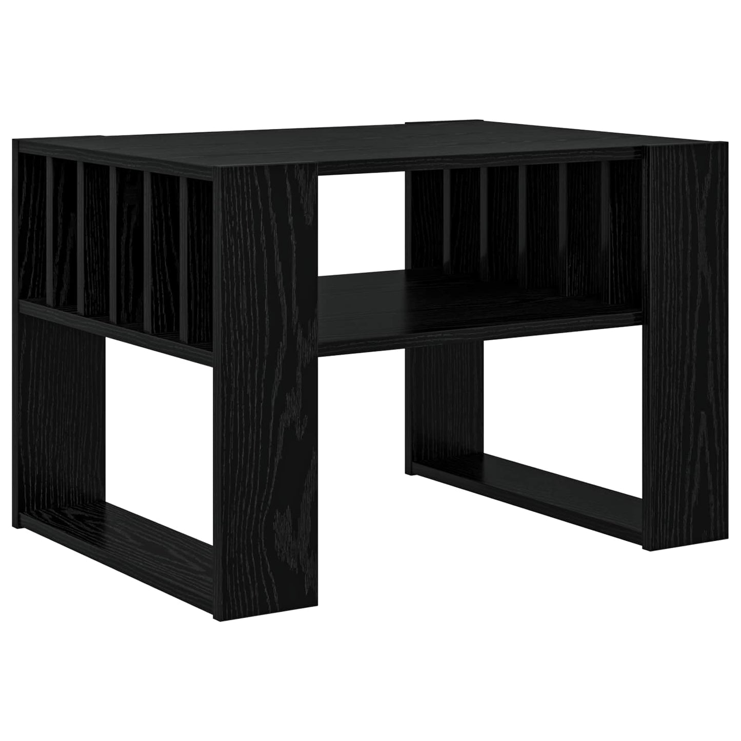 Salontafel Zwart Eiken 66 x 49,5 x 45 cm Bewerkt hout