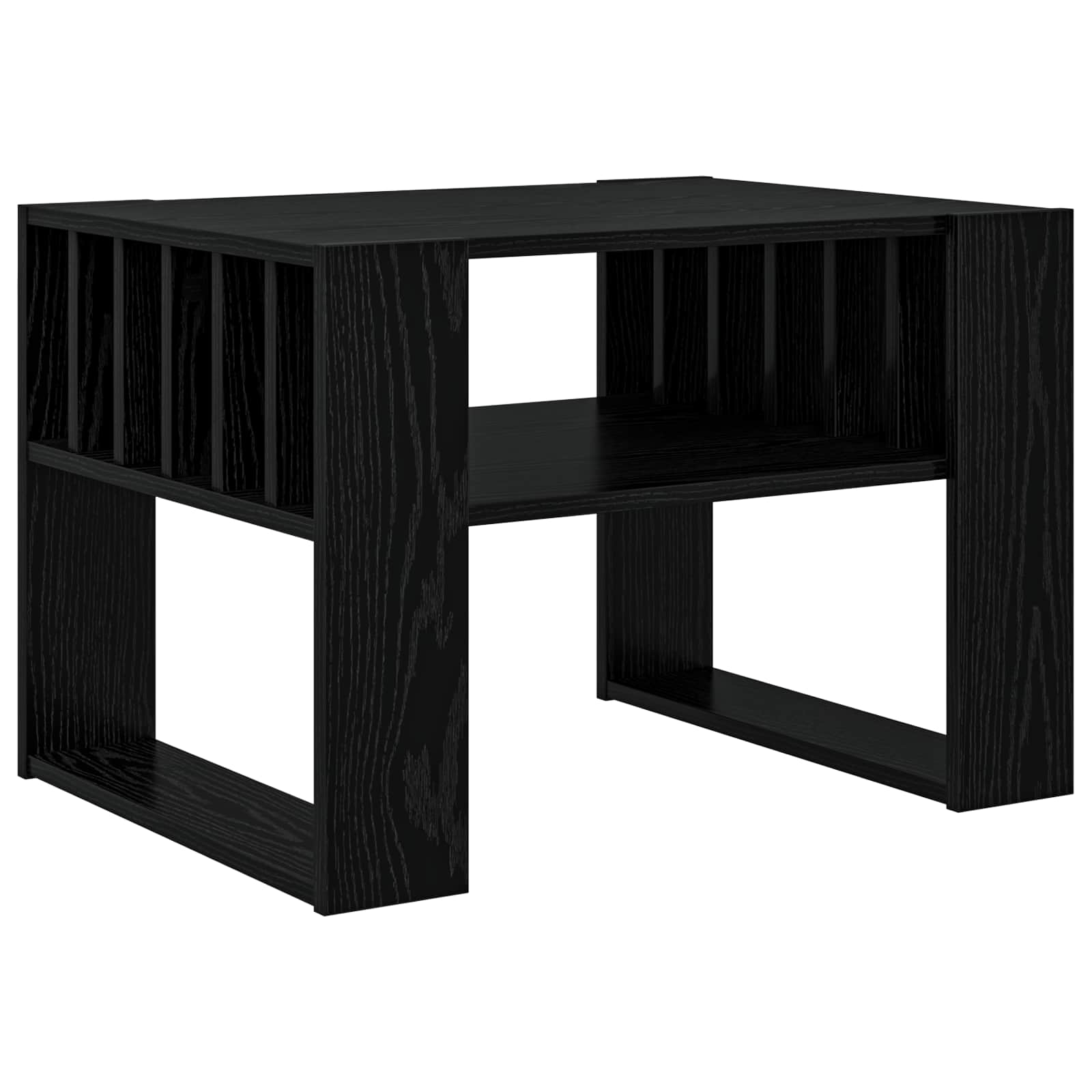 Salontafel Zwart Eiken 66 x 49,5 x 45 cm Bewerkt hout