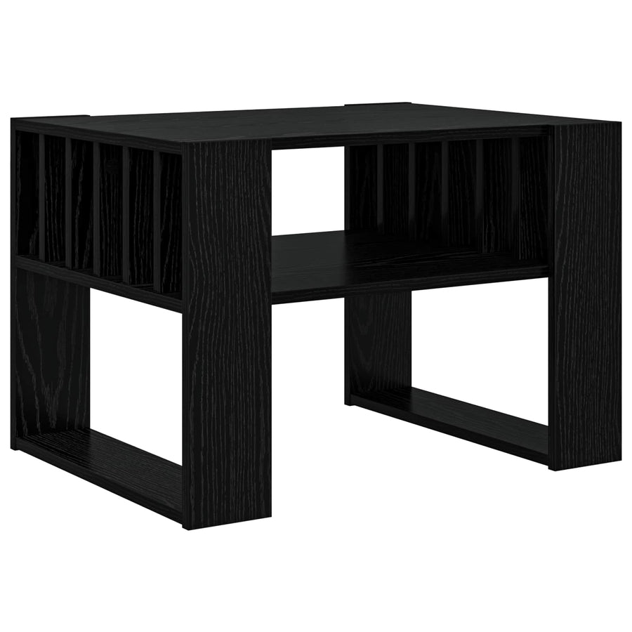 Salontafel Zwart Eiken 66 x 49,5 x 45 cm Bewerkt hout