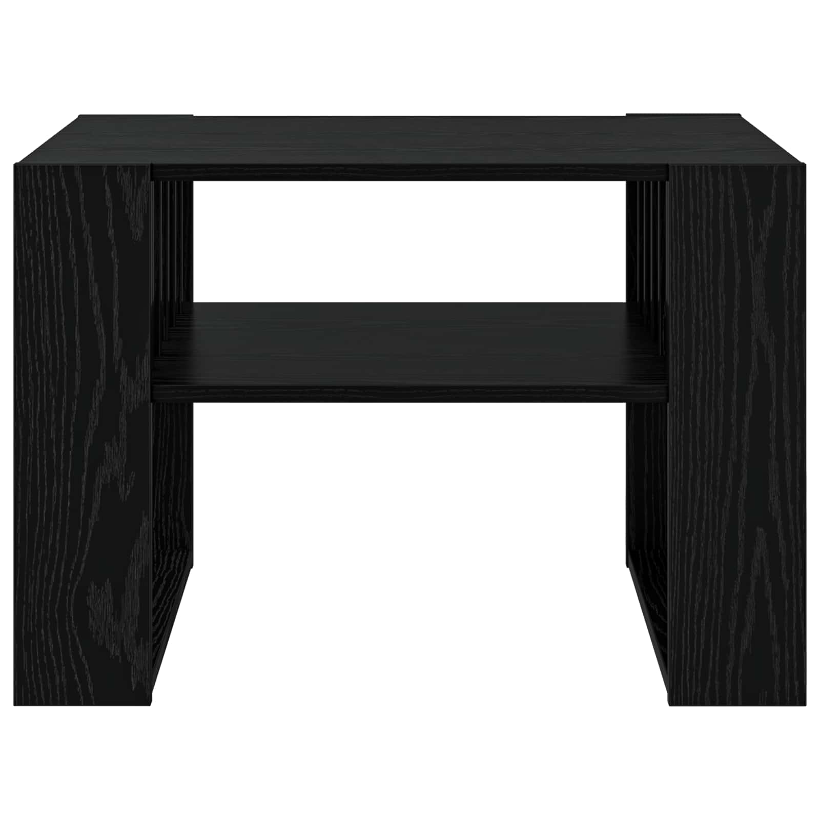 Salontafel Zwart Eiken 66 x 49,5 x 45 cm Bewerkt hout