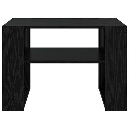 Salontafel Zwart Eiken 66 x 49,5 x 45 cm Bewerkt hout