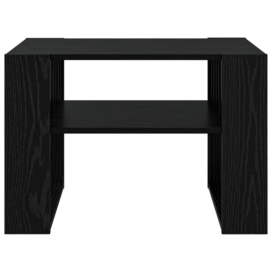 Salontafel Zwart Eiken 66 x 49,5 x 45 cm Bewerkt hout