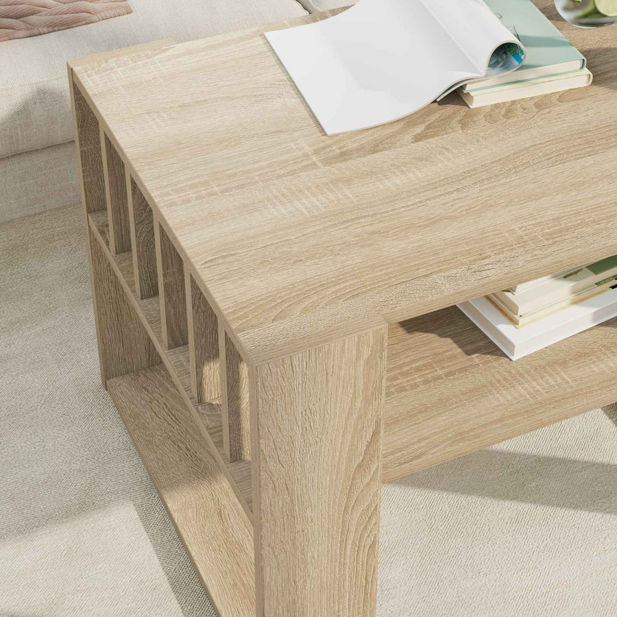 Salontafel Sonoma Eiken 66 x 49,5 x 45 cm Bewerkt hout