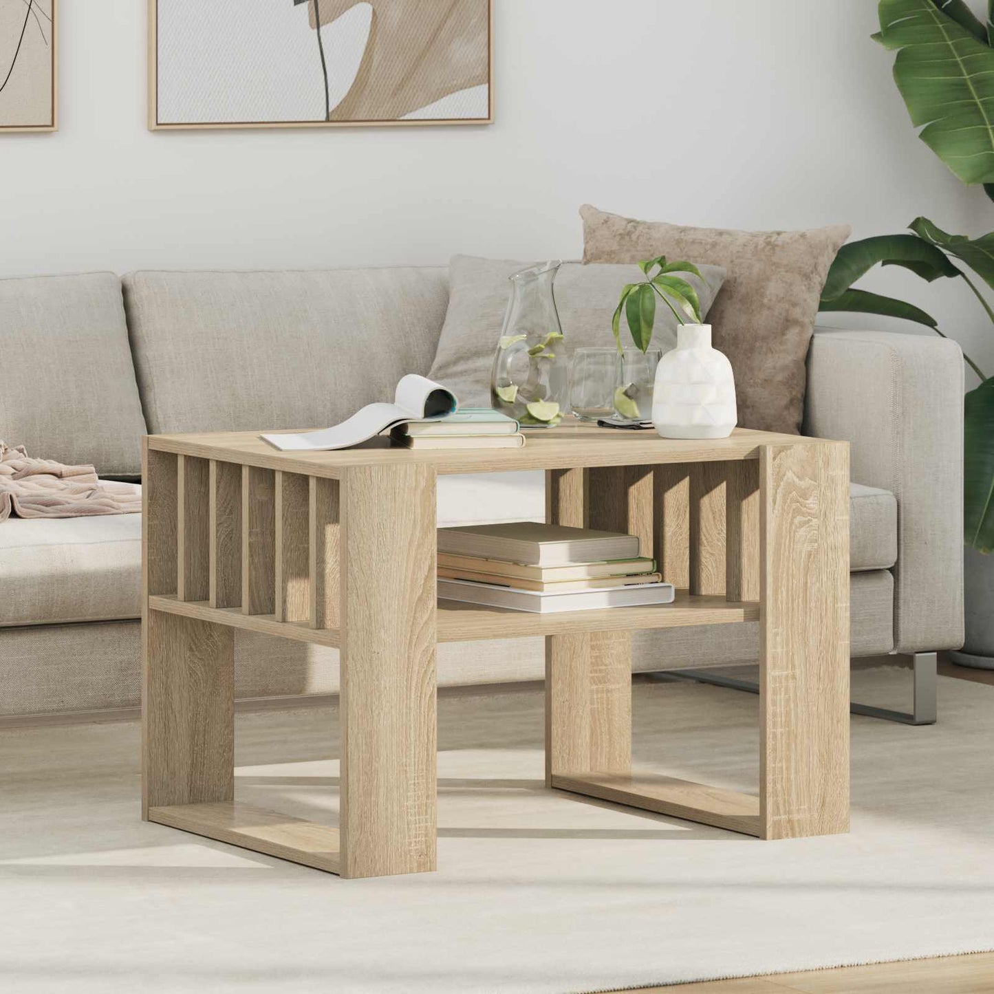 Salontafel Sonoma Eiken 66 x 49,5 x 45 cm Bewerkt hout