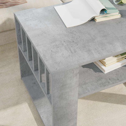 Salontafel Beton Grijs 66 x 49,5 x 45 cm Bewerkt hout