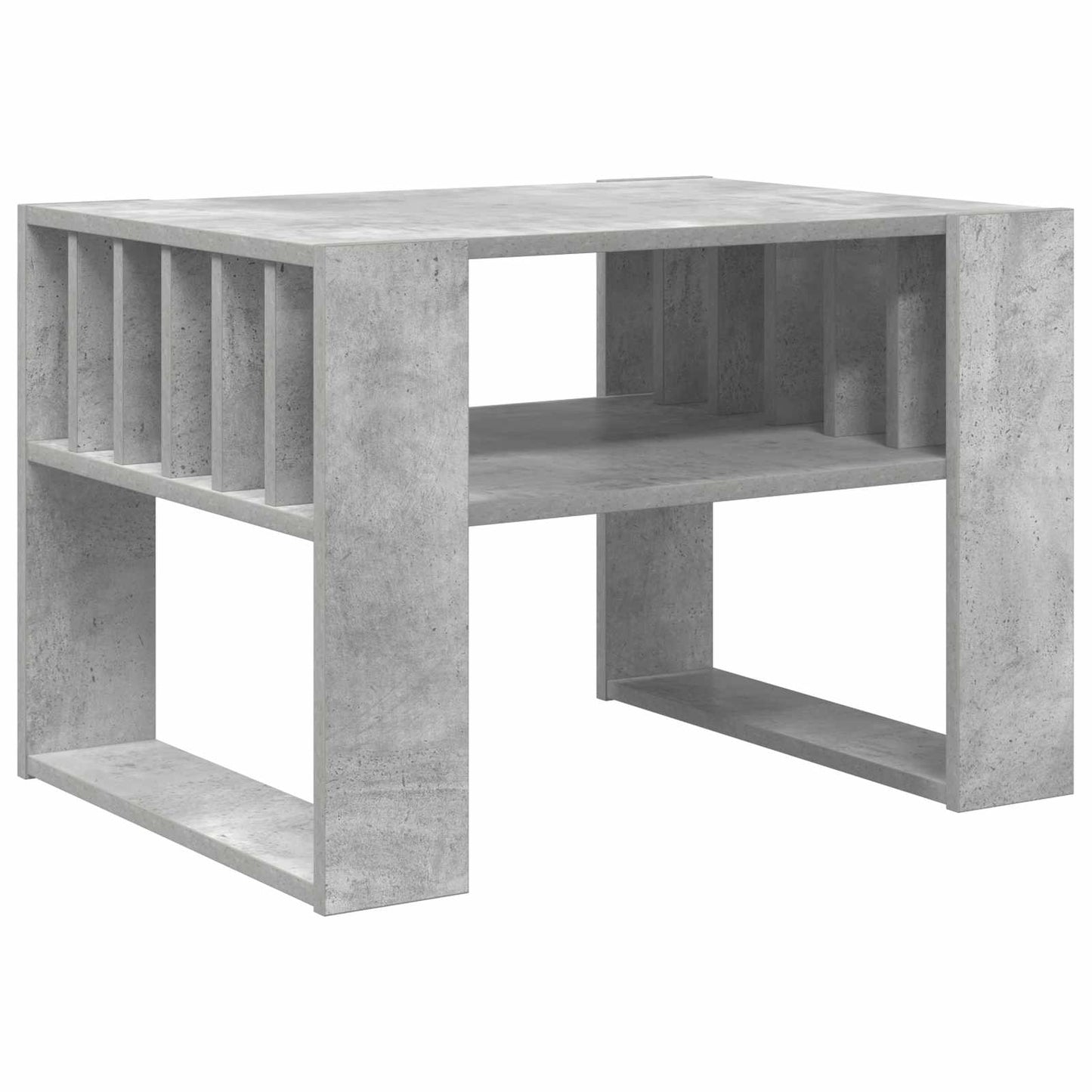 Salontafel Beton Grijs 66 x 49,5 x 45 cm Bewerkt hout