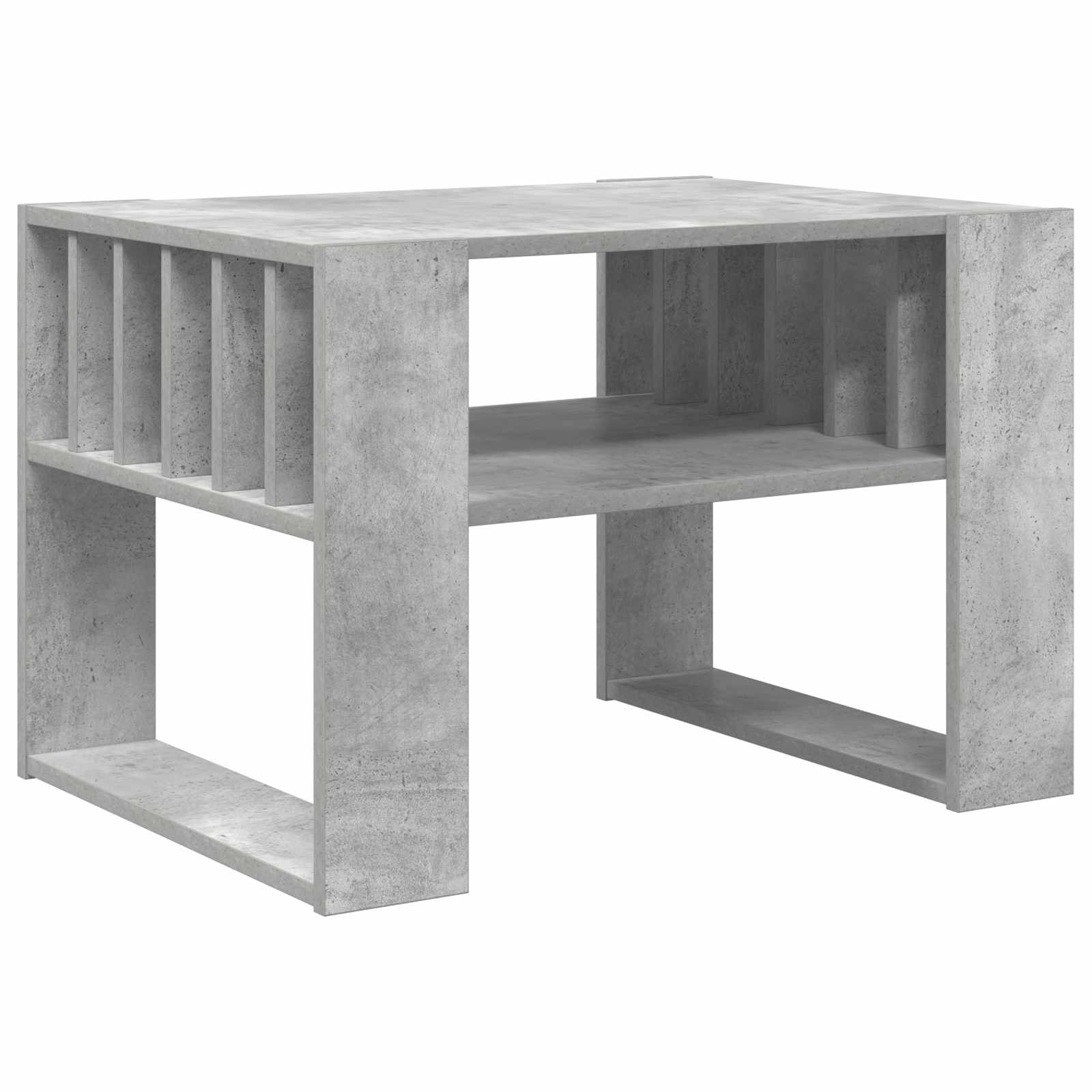 Salontafel Beton Grijs 66 x 49,5 x 45 cm Bewerkt hout