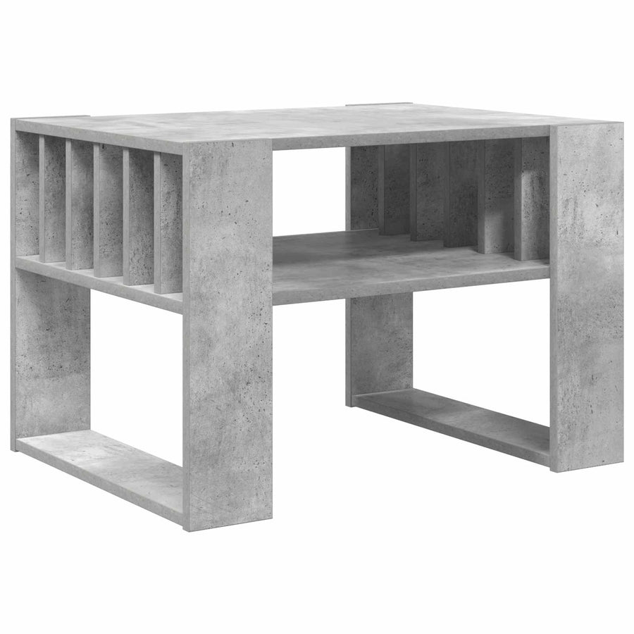 Salontafel Beton Grijs 66 x 49,5 x 45 cm Bewerkt hout