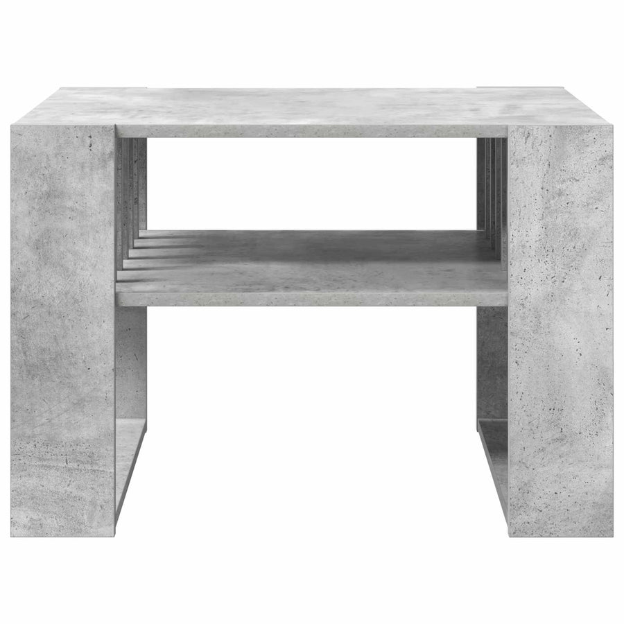 Salontafel Beton Grijs 66 x 49,5 x 45 cm Bewerkt hout