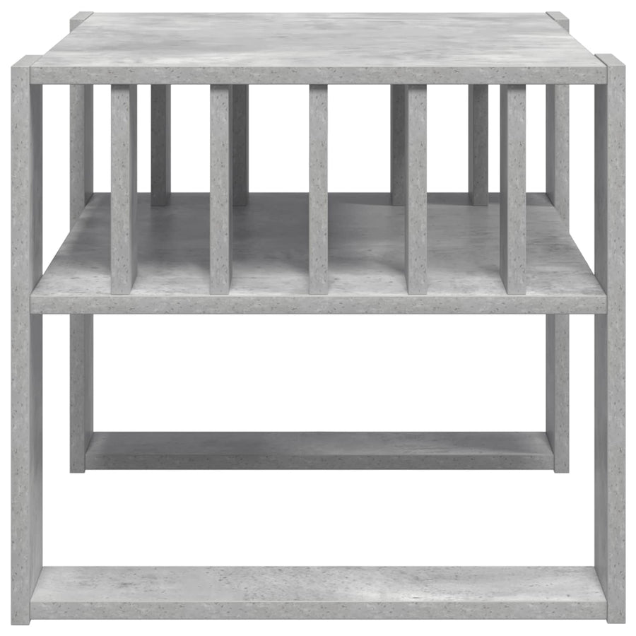 Salontafel Beton Grijs 66 x 49,5 x 45 cm Bewerkt hout