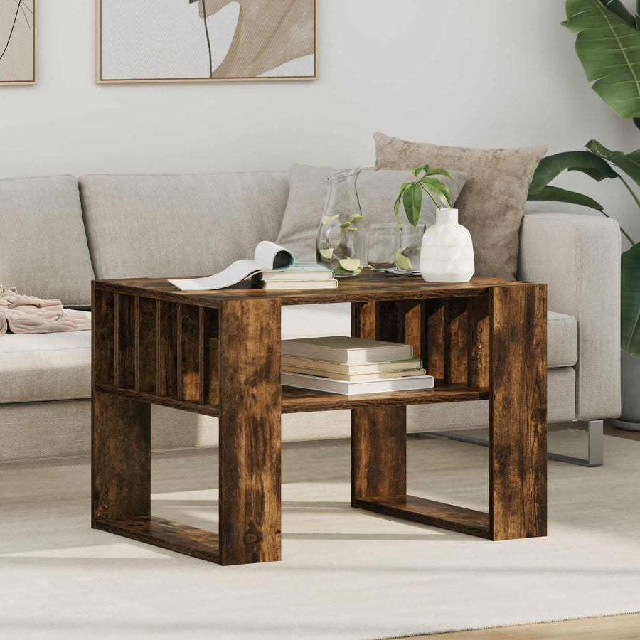Salontafel Gerookt eiken 66 x 49,5 x 45 cm Bewerkt hout