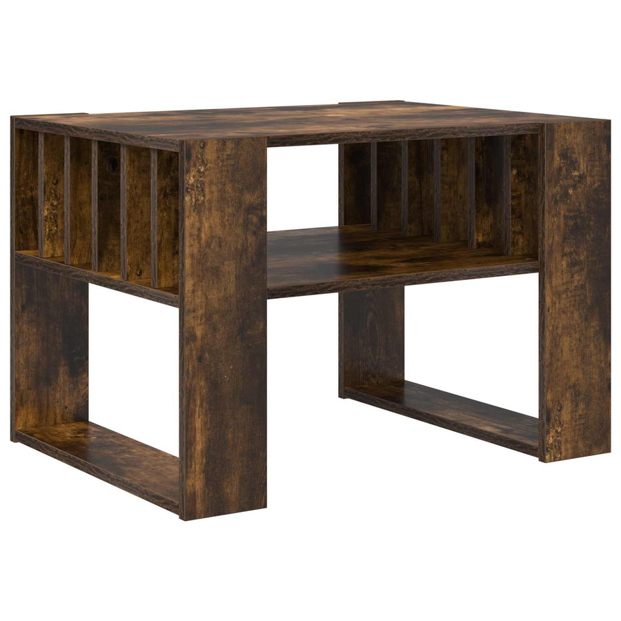 Salontafel Gerookt eiken 66 x 49,5 x 45 cm Bewerkt hout