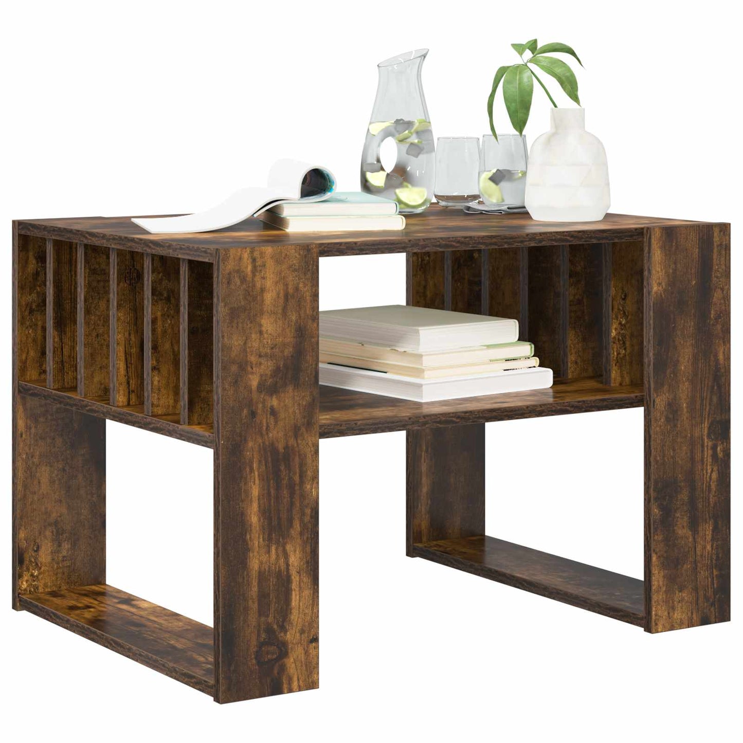 Salontafel Gerookt eiken 66 x 49,5 x 45 cm Bewerkt hout