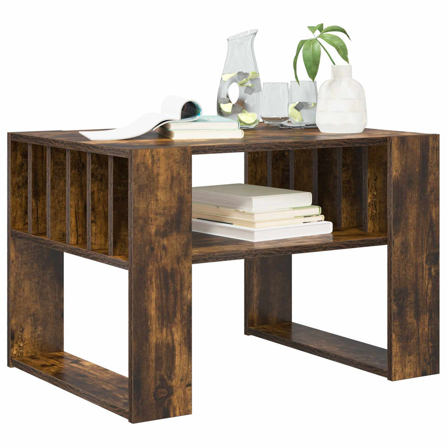 Salontafel Gerookt eiken 66 x 49,5 x 45 cm Bewerkt hout