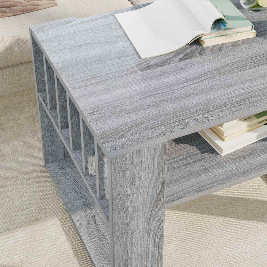 Salontafel Grijs Sonoma 66 x 49,5 x 45 cm Bewerkt hout