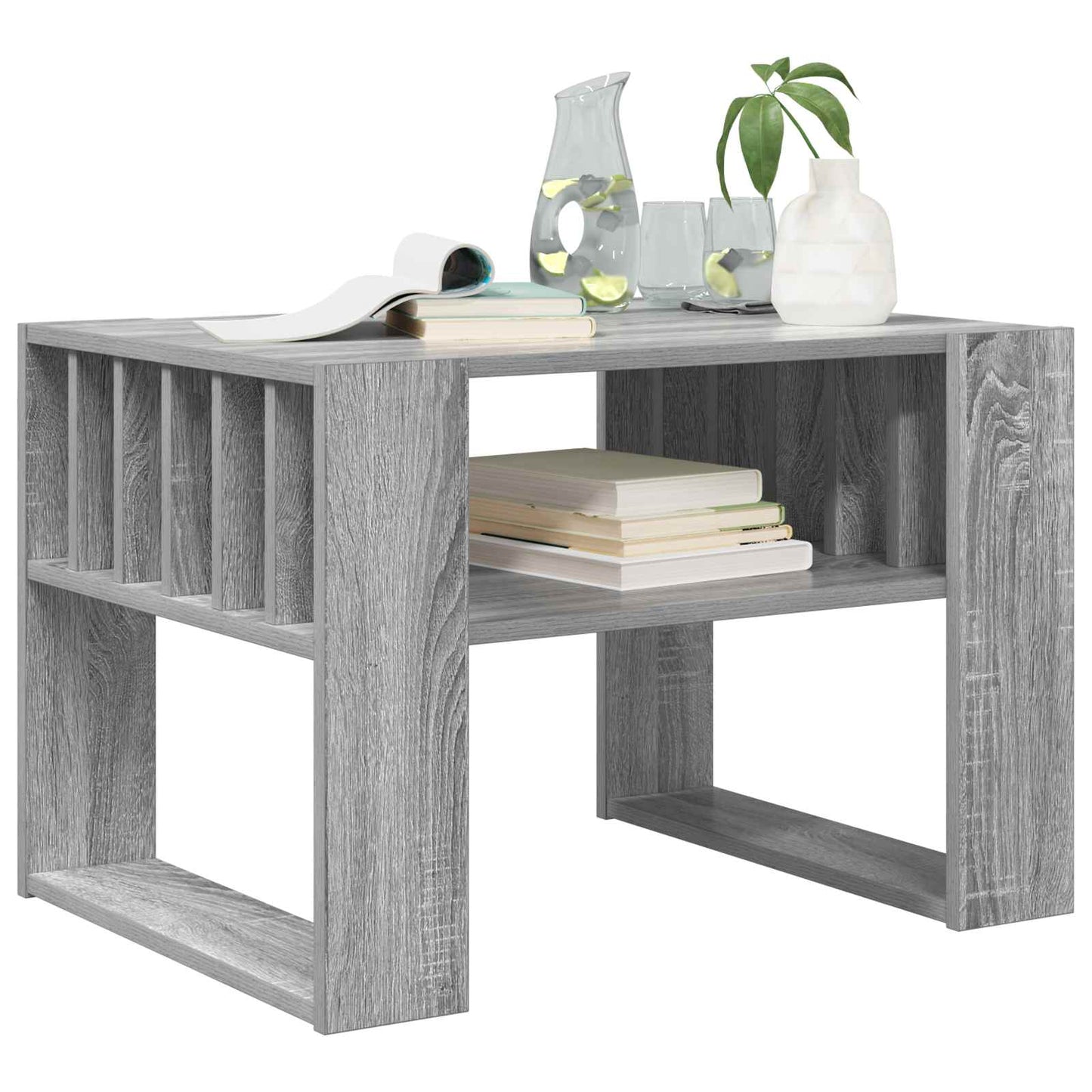 Salontafel Grijs Sonoma 66 x 49,5 x 45 cm Bewerkt hout