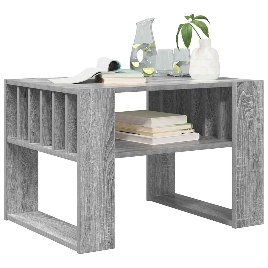 Salontafel Grijs Sonoma 66 x 49,5 x 45 cm Bewerkt hout