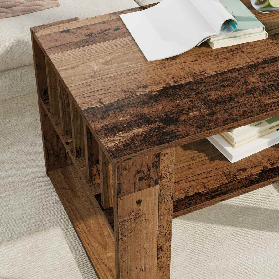 Salontafel Oudhout 66 x 49,5 x 45 cm Bewerkt hout