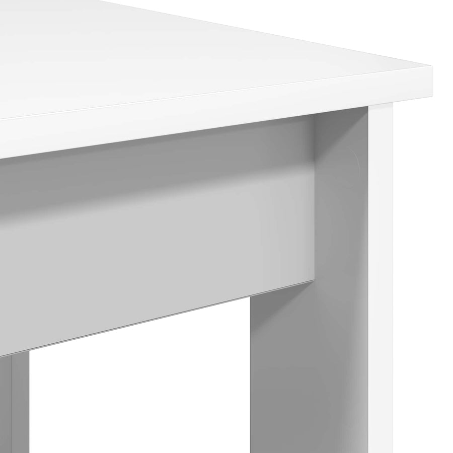 Koffietafel Set 2 pcs Wit Bewerkt hout