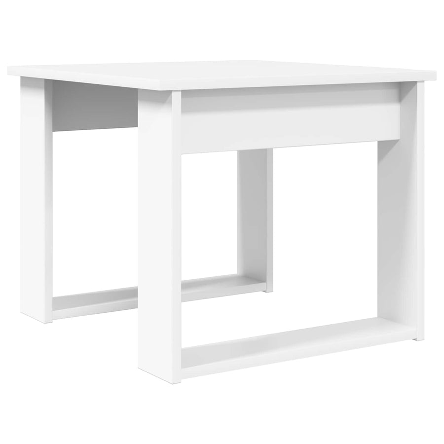 Koffietafel Set 2 pcs Wit Bewerkt hout