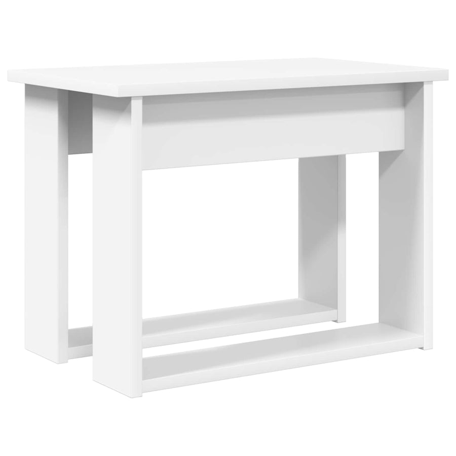 Koffietafel Set 2 pcs Wit Bewerkt hout