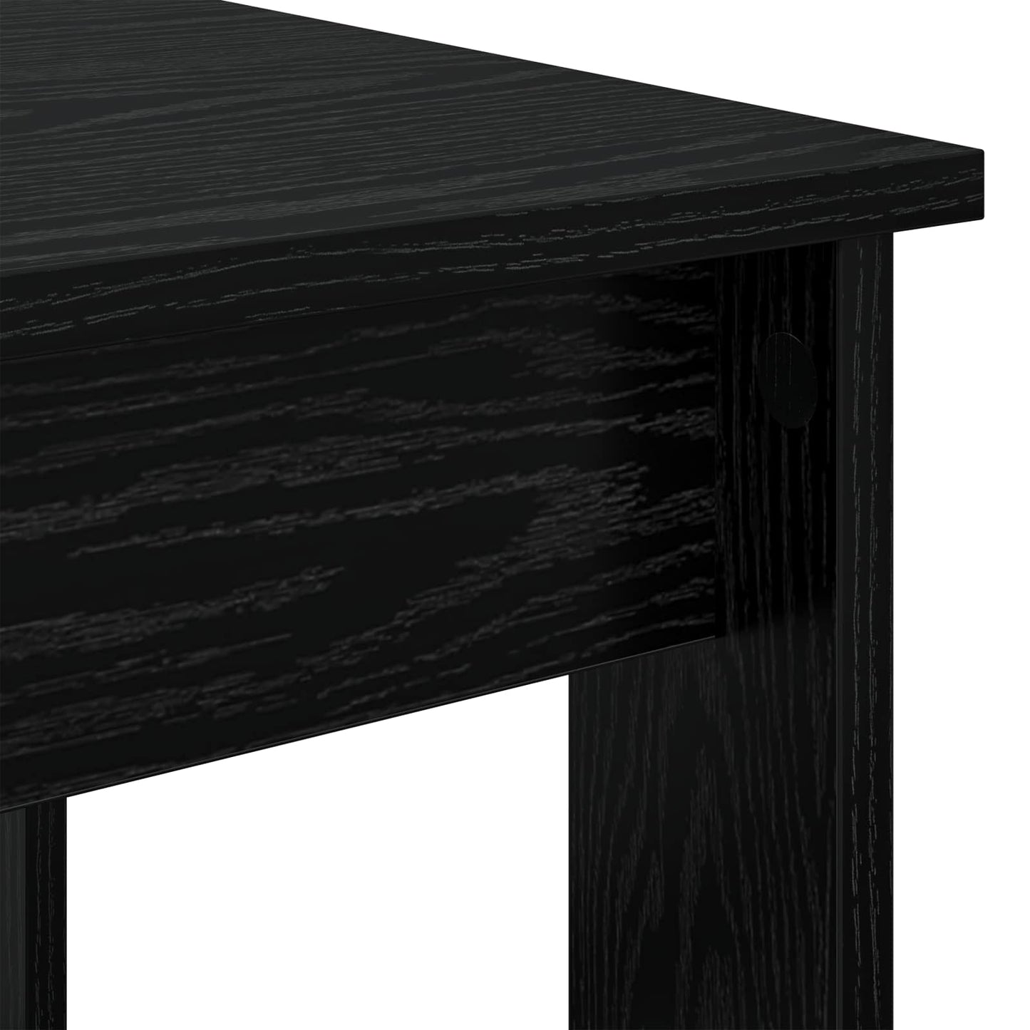 Koffietafel Set 2 pcs Zwart Eiken Bewerkt hout