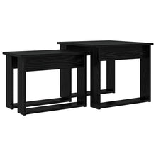 Koffietafel Set 2 pcs Zwart Eiken Bewerkt hout