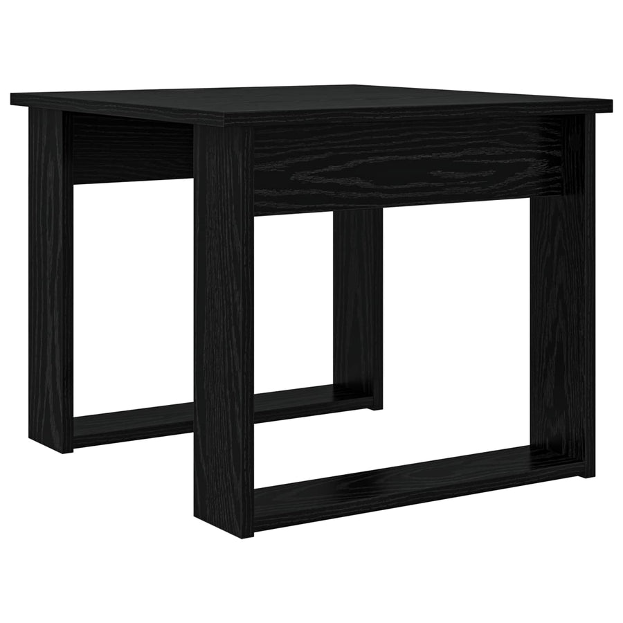 Koffietafel Set 2 pcs Zwart Eiken Bewerkt hout