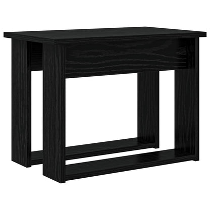 Koffietafel Set 2 pcs Zwart Eiken Bewerkt hout