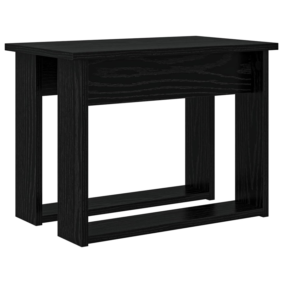 Koffietafel Set 2 pcs Zwart Eiken Bewerkt hout