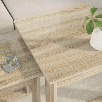 Koffietafel Set 2 pcs Sonoma Eiken Bewerkt hout